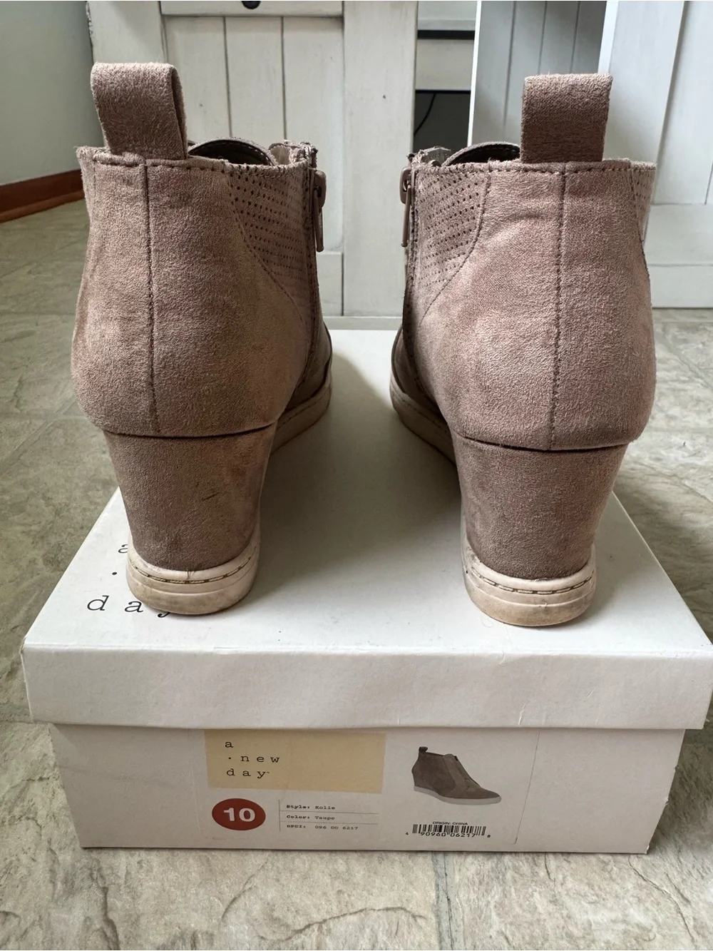a new day Taupe Wedge Sneaker Booties